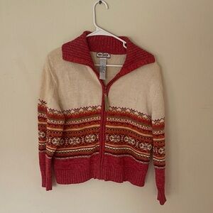 Vintage Tiara Full Zip Knitted Sweater